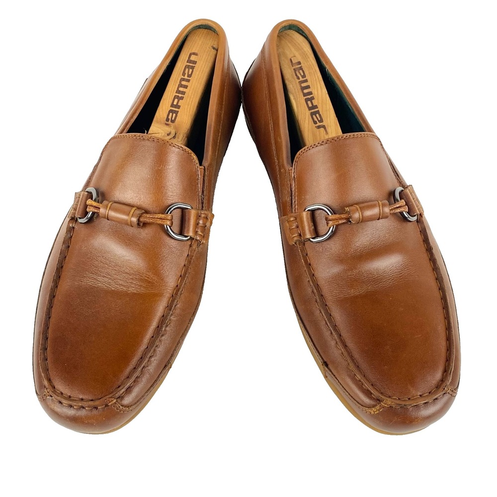 Clarks Collection Leather Driving Mocs Mens 9 M British Tan Loafers Slip On Fine